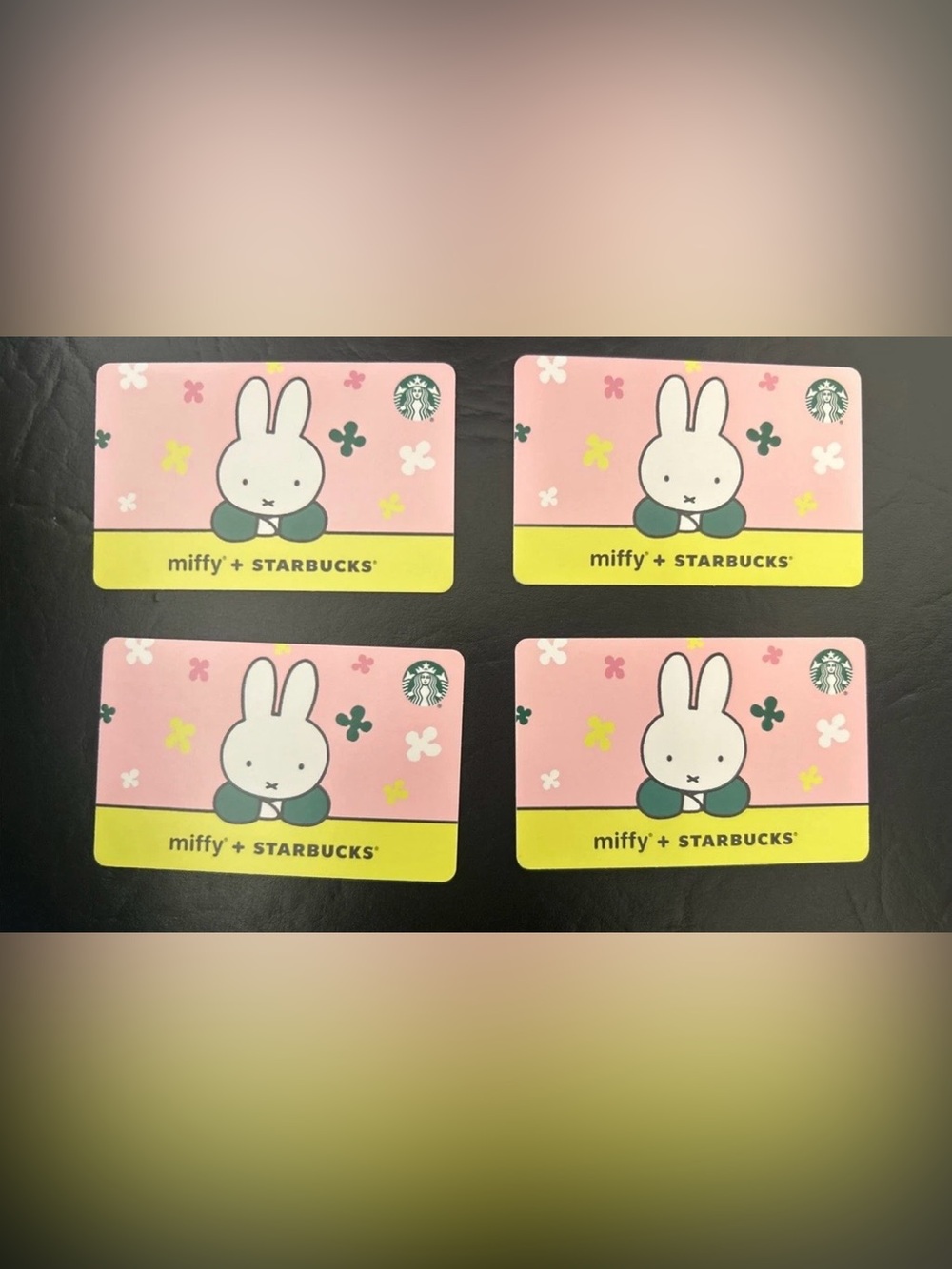 Lot of 4  Starbucks x Miffy Gift Card (New) Empty No  Value On Card